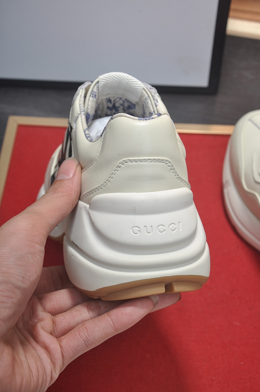 Gucci一比一男士NY標厚底運動鞋 米白經典配色簡約有型｜歐美奢侈品精品推薦