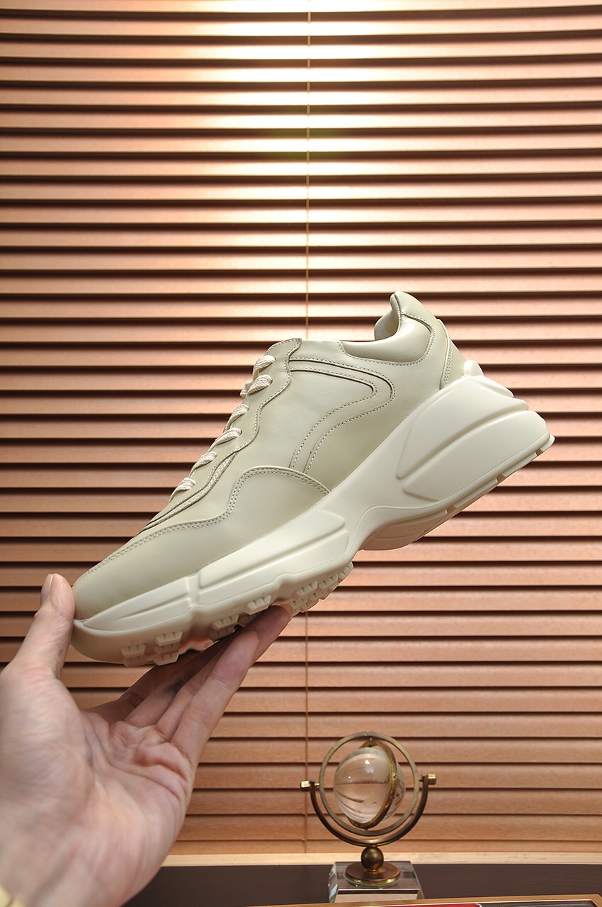 Gucci原單男款1921復古印花運動鞋 奢華米白色系百搭款｜歐美奢侈品精品推薦