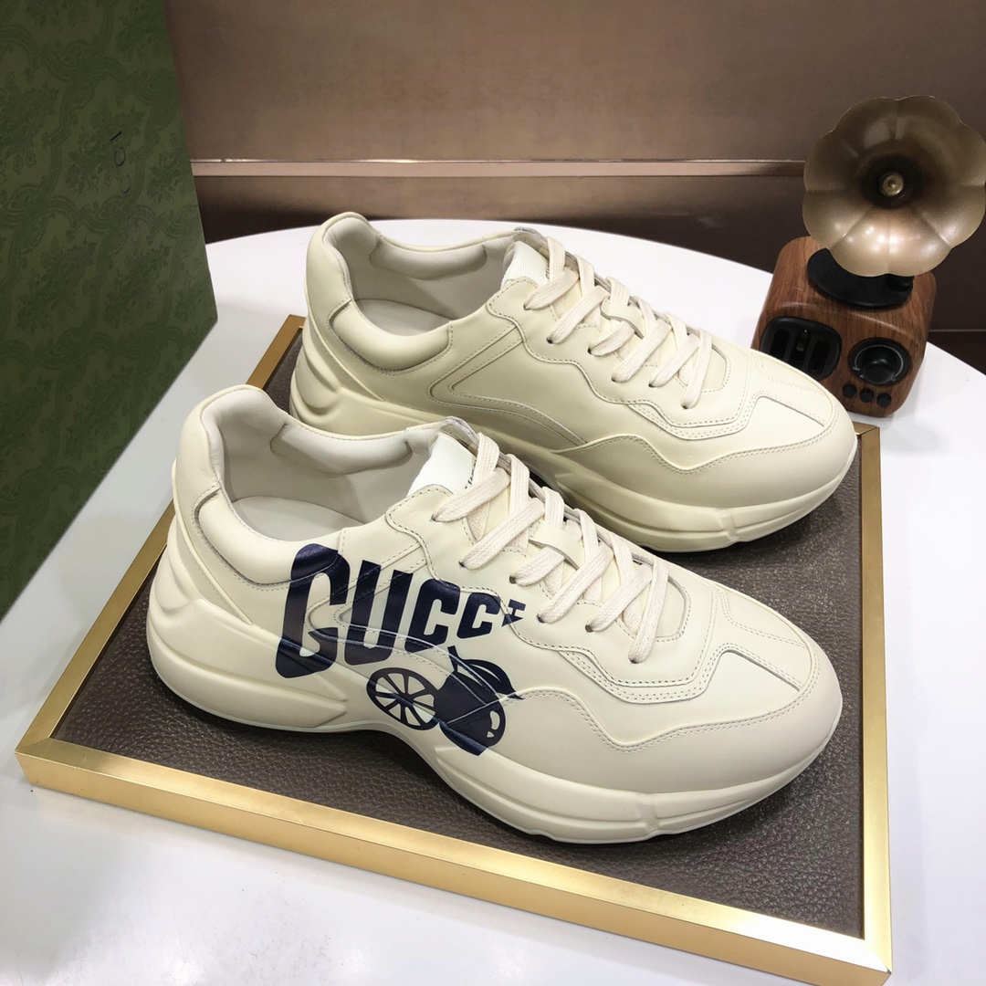 Gucci高仿NOW字樣男士米白厚底運動鞋 低調街頭復刻設計｜歐美奢侈品精品推薦