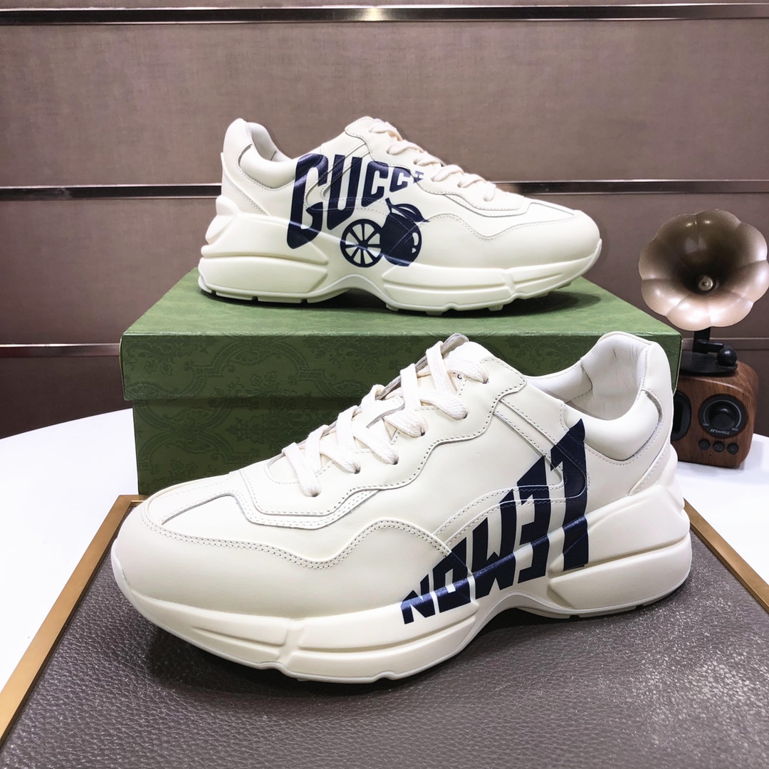 Gucci高仿NOW字樣男士米白厚底運動鞋 低調街頭復刻設計｜歐美奢侈品精品推薦
