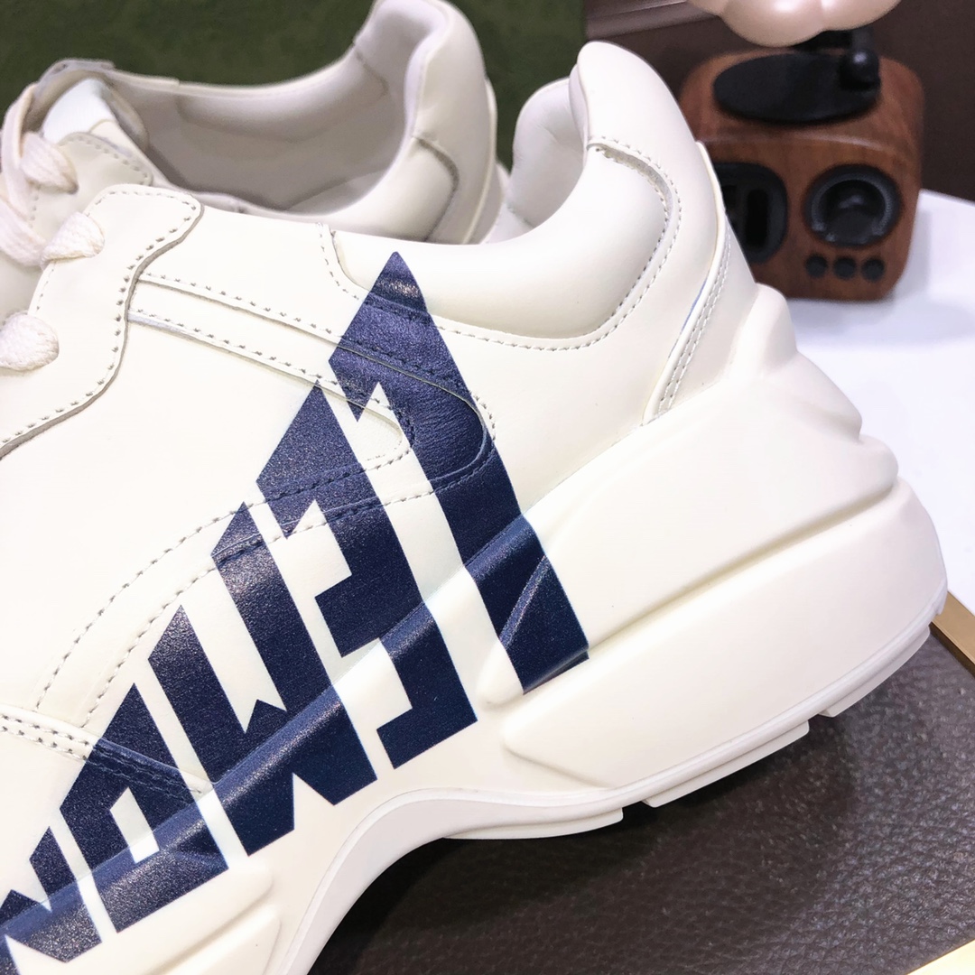 Gucci高仿NOW字樣男士米白厚底運動鞋 低調街頭復刻設計｜歐美奢侈品精品推薦