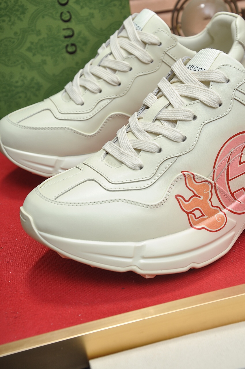 Gucci高仿火焰標誌男士厚底運動鞋 米白配紅橘潮流款|超A仿原單精品圖片 8 Gucci高仿火焰標誌男士厚底運動鞋 米白配紅橘潮流款|歐美奢侈品精品推薦