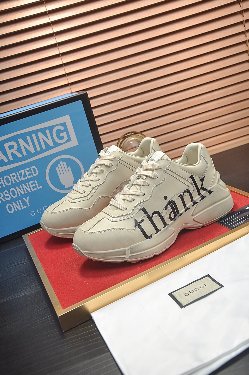 Gucci高仿thank字樣男士復古運動鞋 厚底簡約設計款式