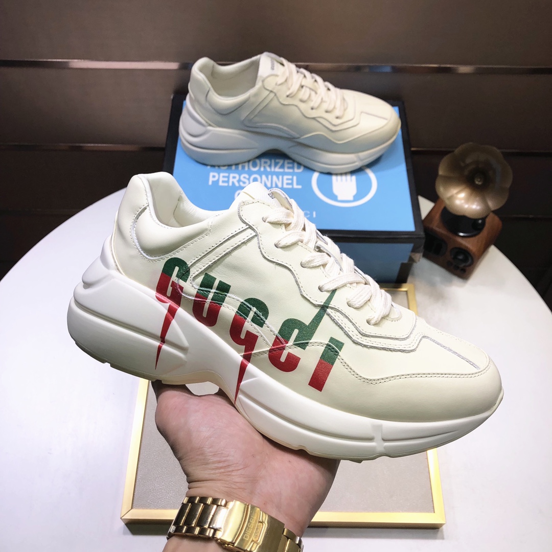 Gucci A貨男士閃電字樣復古運動鞋 義式潮感厚底鞋款｜歐美奢侈品精品推薦