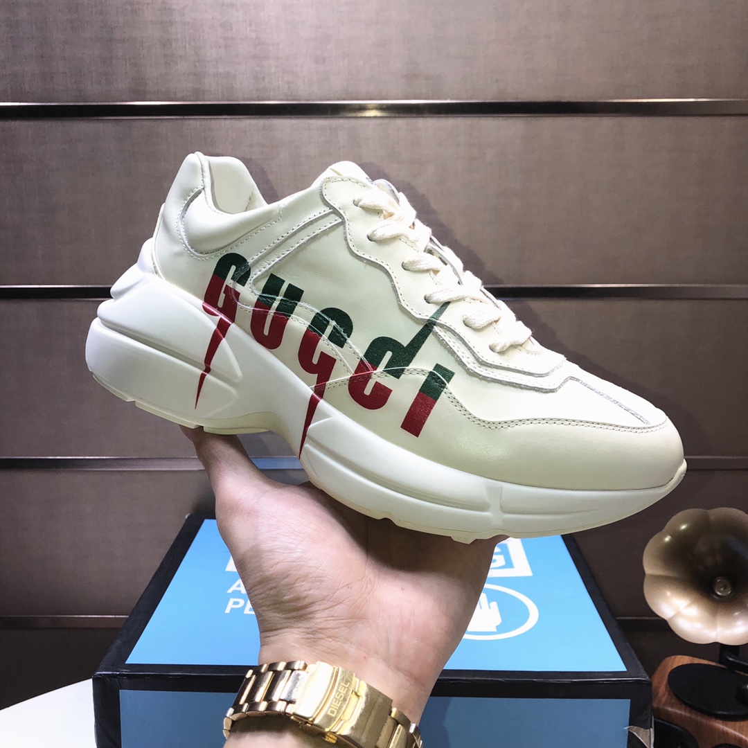 Gucci A貨男士閃電字樣復古運動鞋 義式潮感厚底鞋款｜歐美奢侈品精品推薦