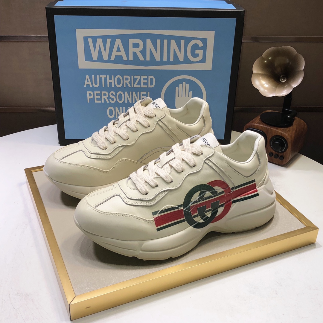 Gucci原單經典雙G運動鞋 男士復古厚底必備基本款