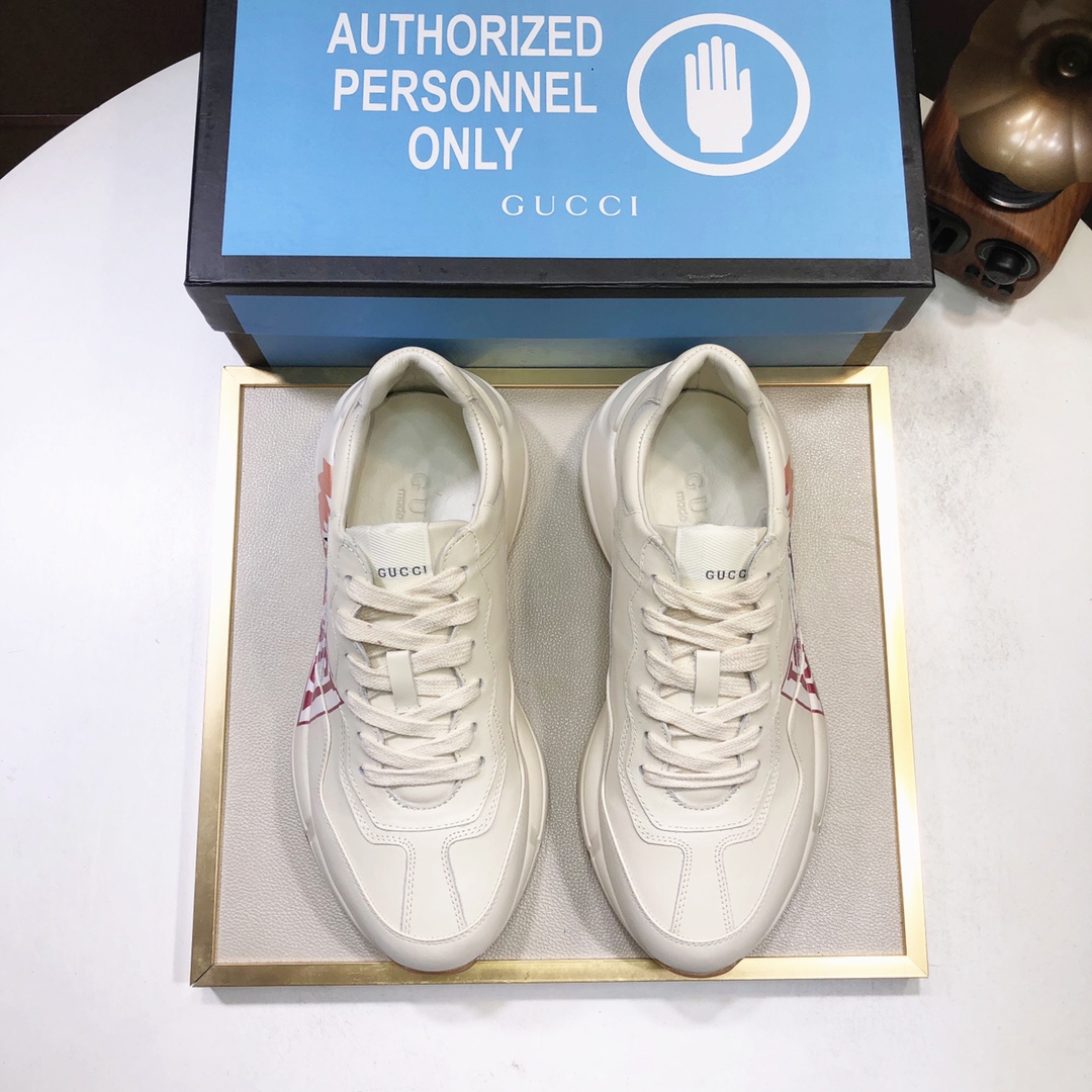 Gucci原單狼頭圖樣男士運動鞋 閃電元素潮流復刻設計｜歐美奢侈品精品推薦