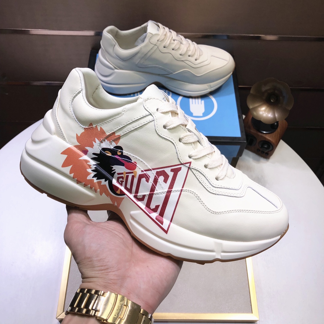 Gucci原單狼頭圖樣男士運動鞋 閃電元素潮流復刻設計｜歐美奢侈品精品推薦
