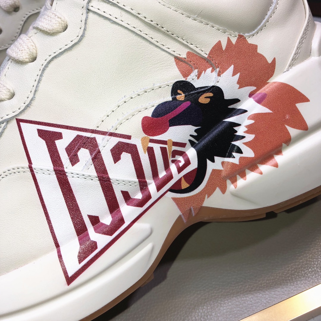 Gucci原單狼頭圖樣男士運動鞋 閃電元素潮流復刻設計｜歐美奢侈品精品推薦