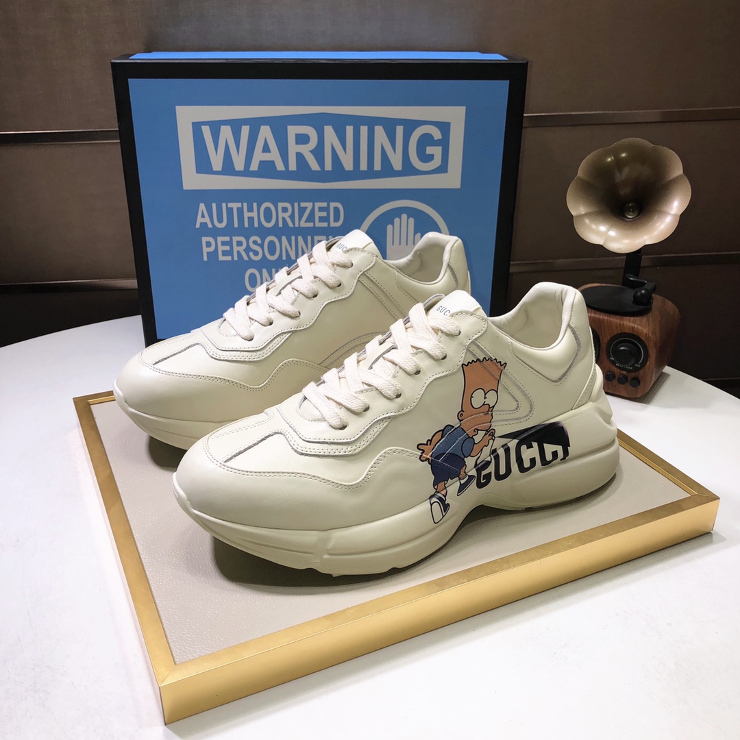 Gucci一比一辛普森男款塗鴉運動鞋 潮流動漫風厚底鞋｜歐美奢侈品精品推薦