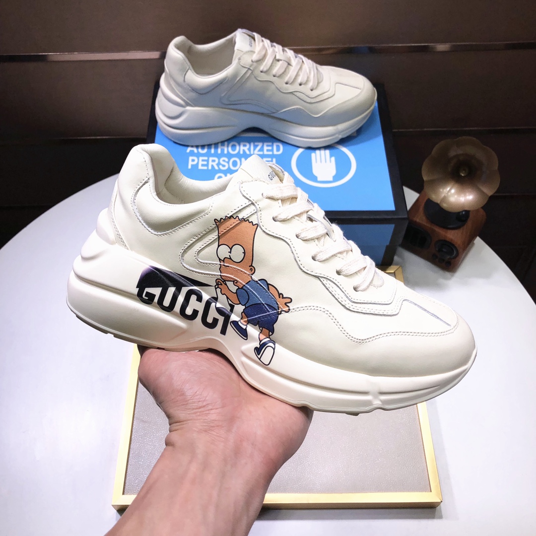 Gucci一比一辛普森男款塗鴉運動鞋 潮流動漫風厚底鞋｜歐美奢侈品精品推薦