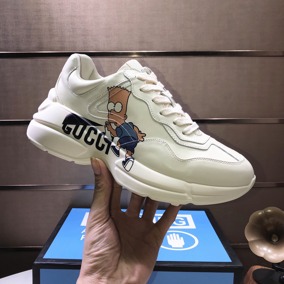 Gucci一比一辛普森男款塗鴉運動鞋 潮流動漫風厚底鞋｜歐美奢侈品精品推薦