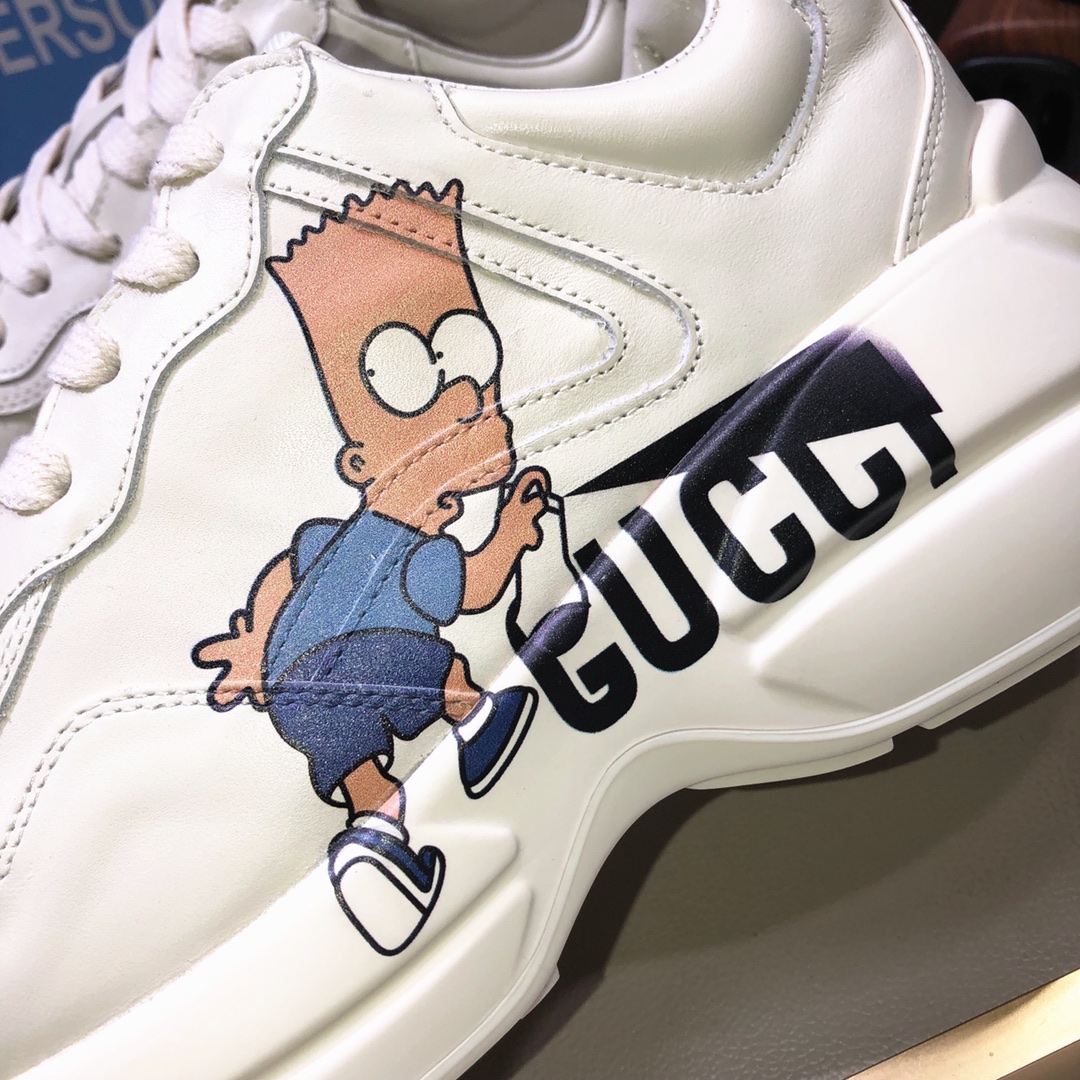 Gucci一比一辛普森男款塗鴉運動鞋 潮流動漫風厚底鞋｜歐美奢侈品精品推薦
