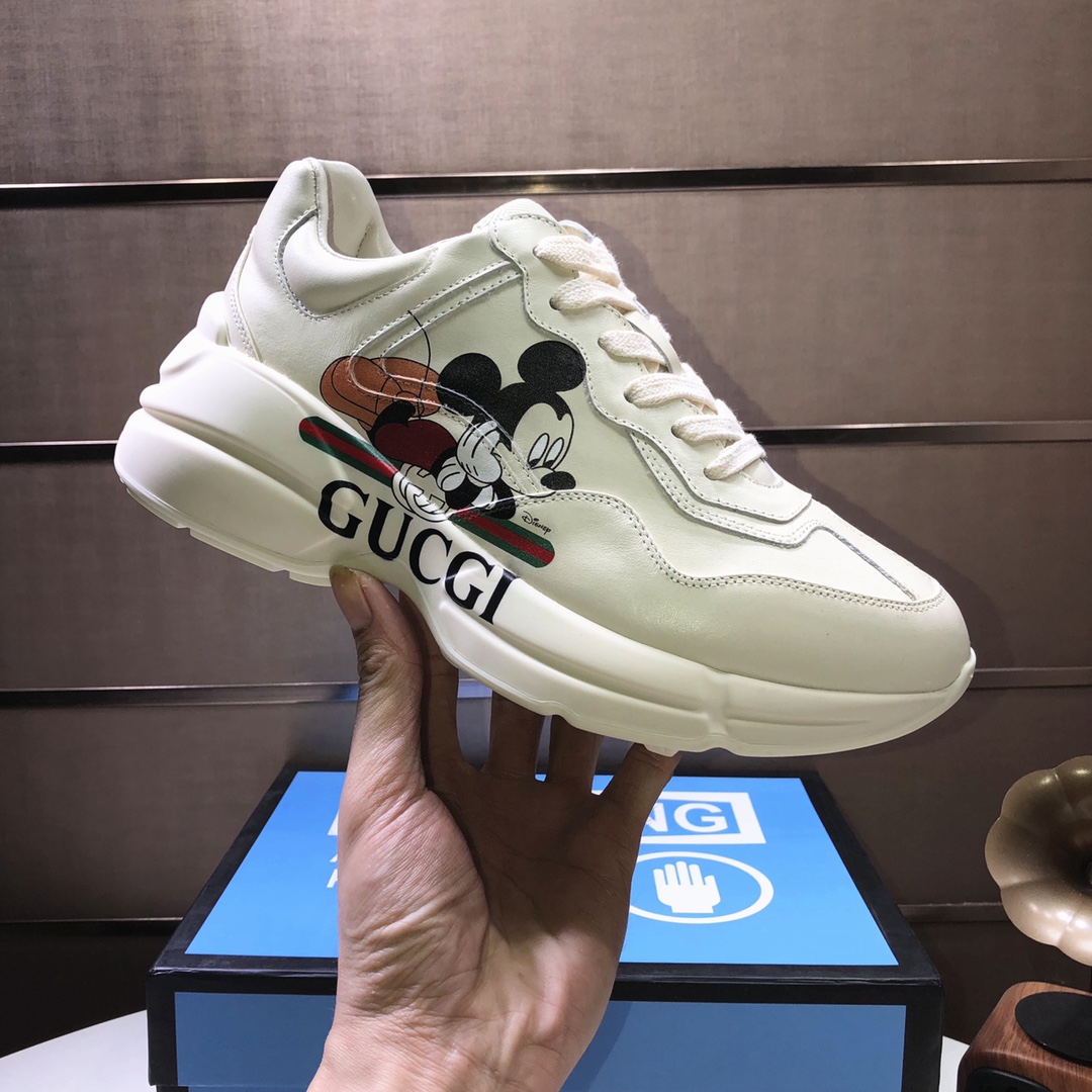 Gucci原單米奇漢堡聯名男士厚底鞋 趣味復刻潮流設計｜歐美奢侈品精品推薦