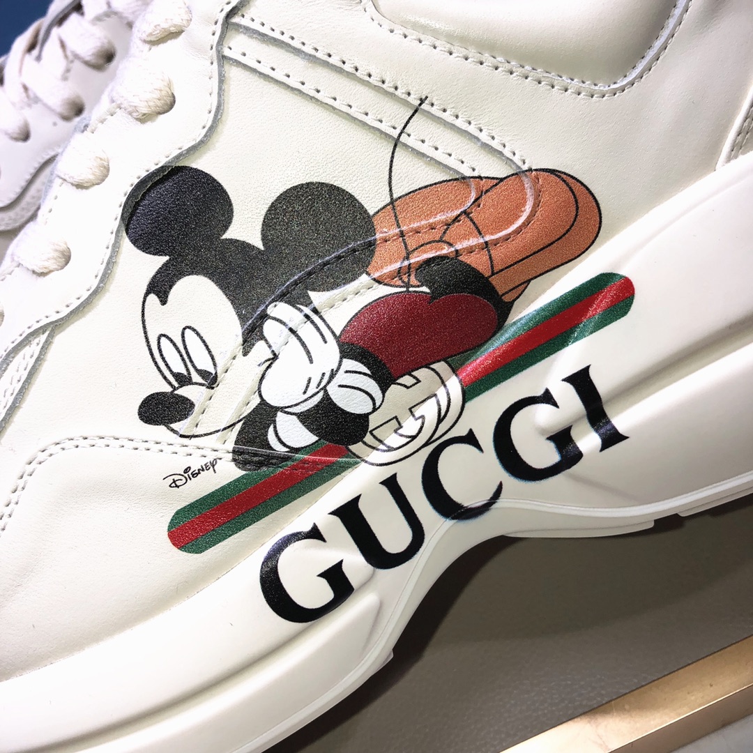 Gucci原單米奇漢堡聯名男士厚底鞋 趣味復刻潮流設計｜歐美奢侈品精品推薦