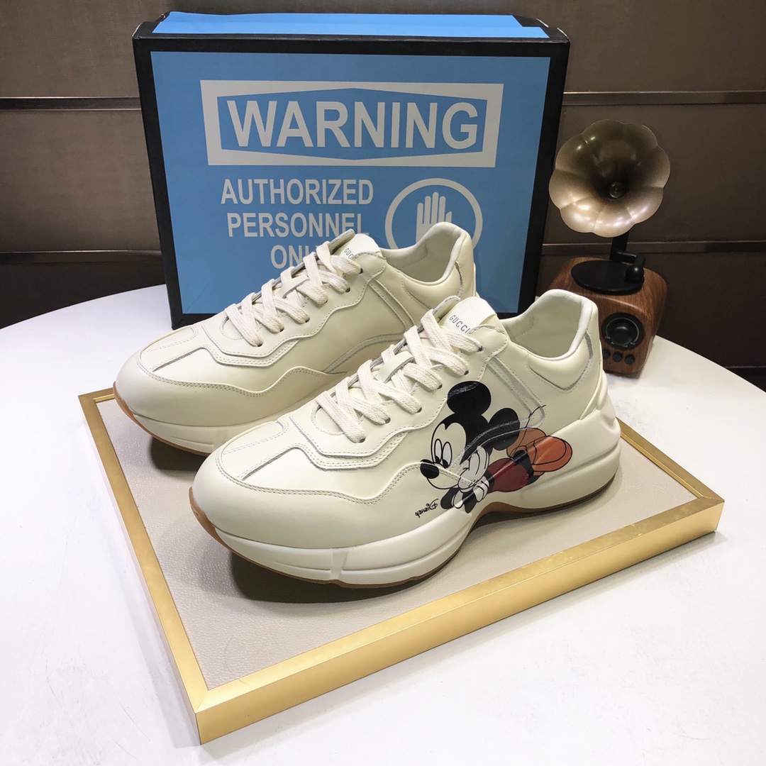 Gucci A貨米奇奔跑聯名復刻鞋 男士潮流厚底運動款