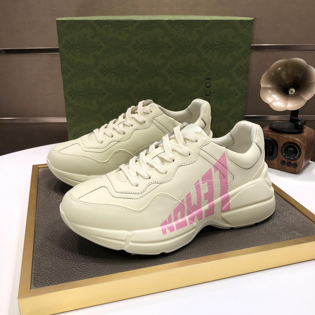 ucci一比一男款老爹鞋 粉字Logo設計潮流增高運動鞋