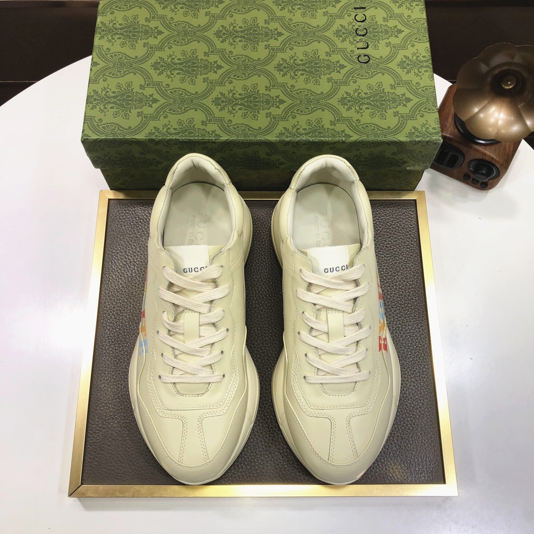 Gucci高仿男鞋 彩色字母標語小白鞋 潮流百搭設計感強|超A仿原單精品圖片 6 Gucci高仿男鞋 彩色字母標語小白鞋 潮流百搭設計感強|歐美奢侈品精品推薦