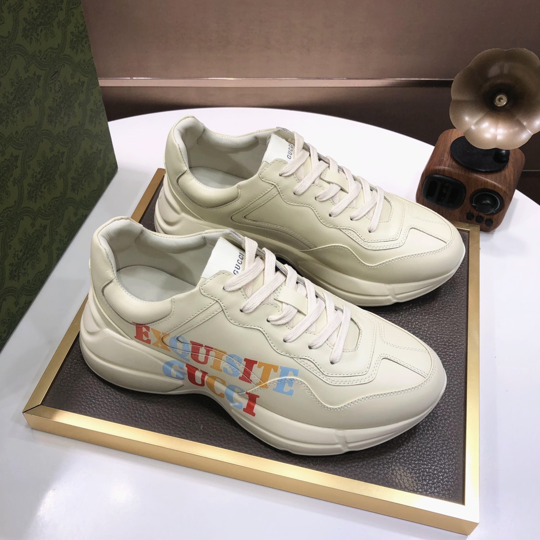 Gucci高仿男鞋 彩色字母標語小白鞋 潮流百搭設計感強|超A仿原單精品圖片 13 Gucci高仿男鞋 彩色字母標語小白鞋 潮流百搭設計感強|歐美奢侈品精品推薦