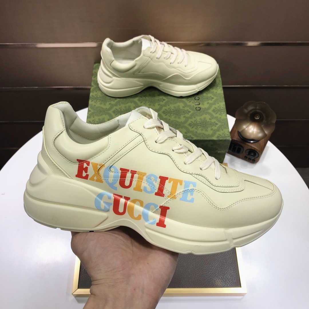 Gucci高仿男鞋 彩色字母標語小白鞋 潮流百搭設計感強|超A仿原單精品圖片 12 Gucci高仿男鞋 彩色字母標語小白鞋 潮流百搭設計感強|歐美奢侈品精品推薦