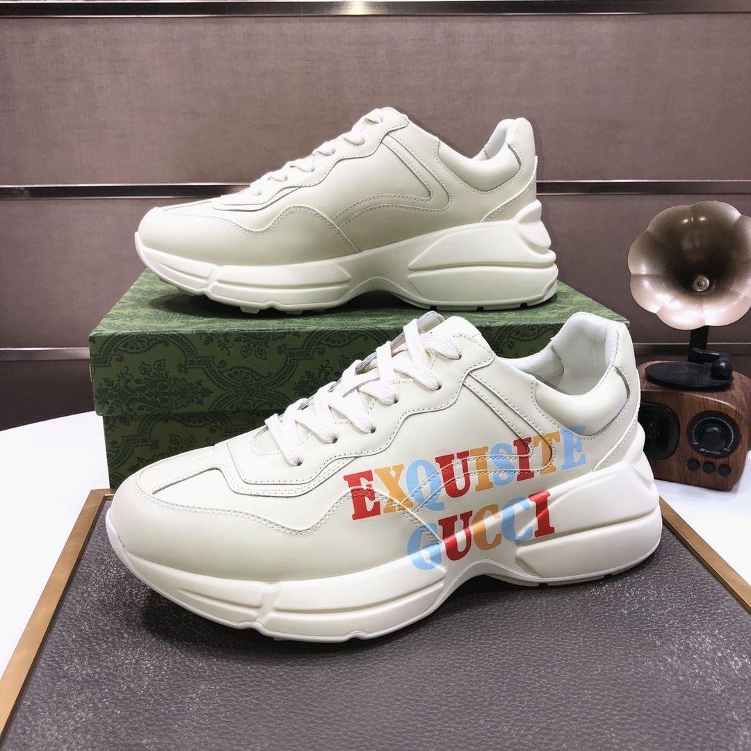 Gucci高仿男鞋 彩色字母標語小白鞋 潮流百搭設計感強|超A仿原單精品圖片 11 Gucci高仿男鞋 彩色字母標語小白鞋 潮流百搭設計感強|歐美奢侈品精品推薦