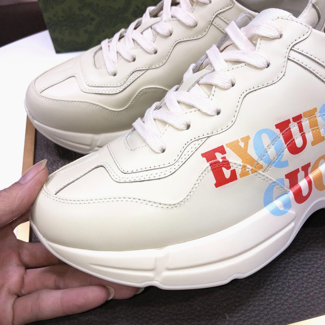 Gucci高仿男鞋 彩色字母標語小白鞋 潮流百搭設計感強|超A仿原單精品圖片 9 Gucci高仿男鞋 彩色字母標語小白鞋 潮流百搭設計感強|歐美奢侈品精品推薦