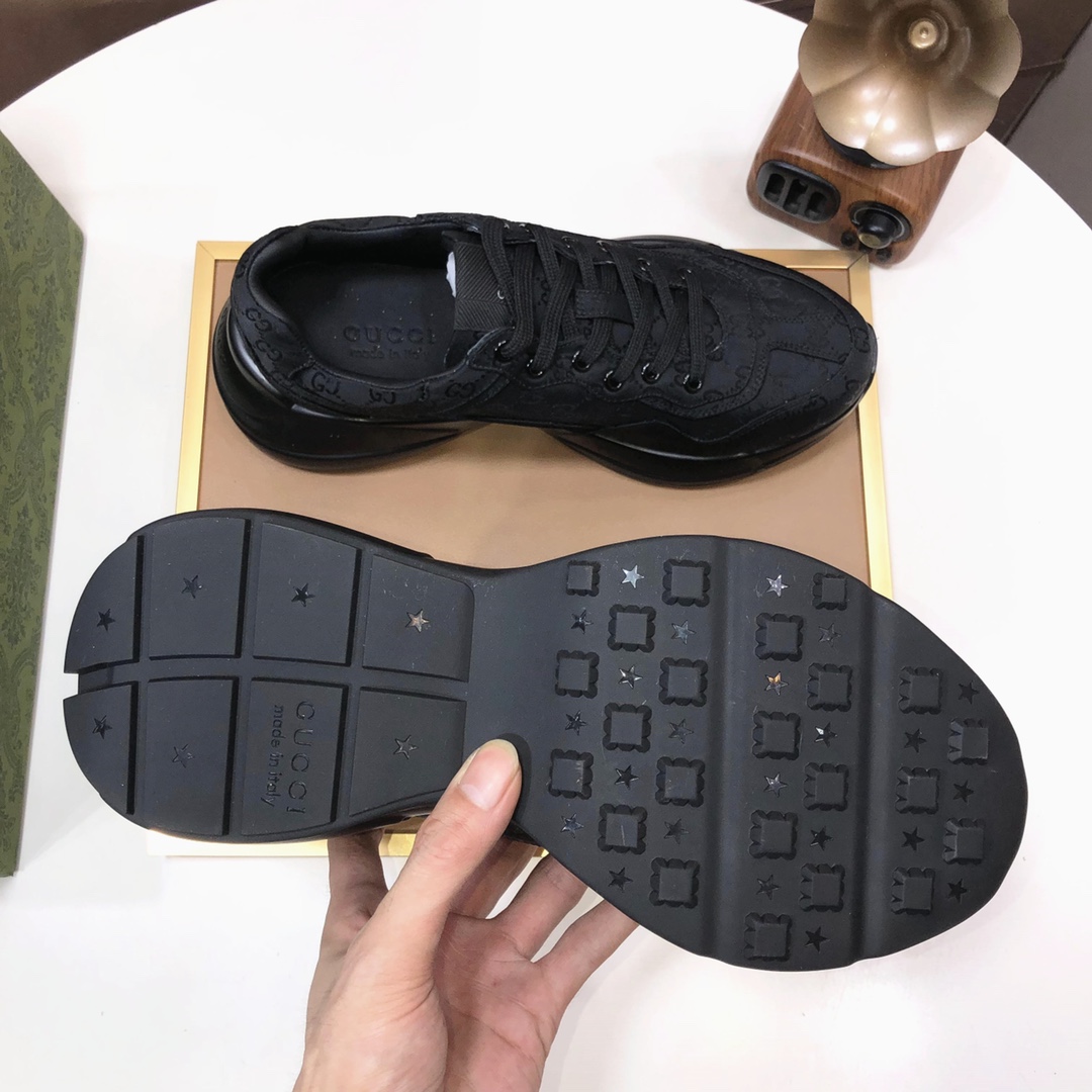 Gucci一比一男士全黑厚底鞋 極簡低調帥氣百搭鞋款|超A仿原單精品圖片 7 Gucci一比一男士全黑厚底鞋 極簡低調帥氣百搭鞋款|歐美奢侈品精品推薦