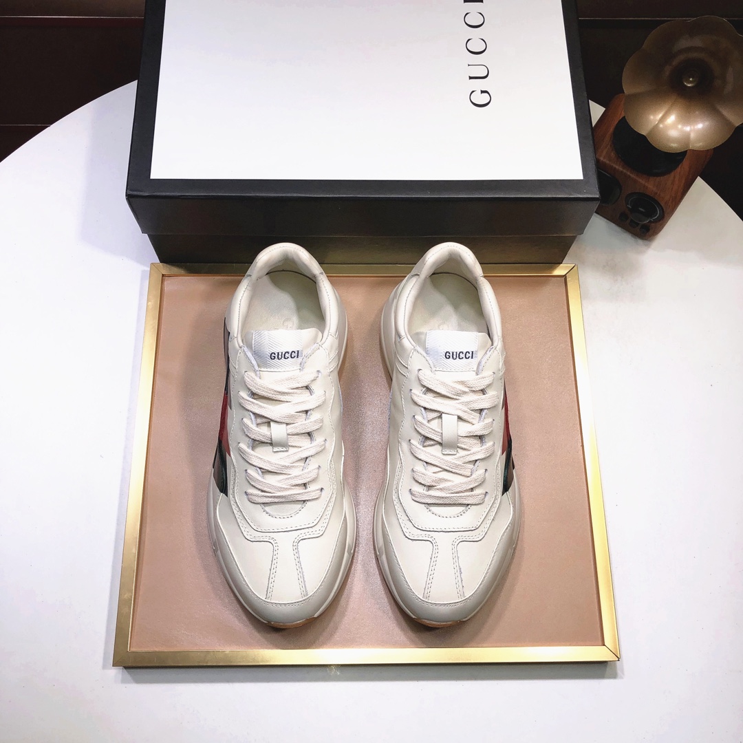 Gucci高仿男鞋 紅綠閃電老爹鞋 奶油白厚底設計經典款|超A仿原單精品圖片 6 Gucci高仿男鞋 紅綠閃電老爹鞋 奶油白厚底設計經典款|歐美奢侈品精品推薦