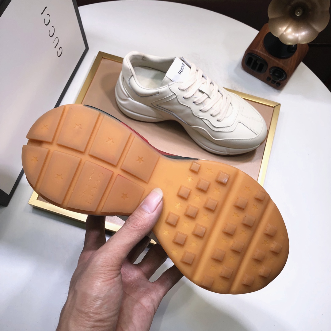 Gucci高仿男鞋 紅綠閃電老爹鞋 奶油白厚底設計經典款|超A仿原單精品圖片 7 Gucci高仿男鞋 紅綠閃電老爹鞋 奶油白厚底設計經典款|歐美奢侈品精品推薦