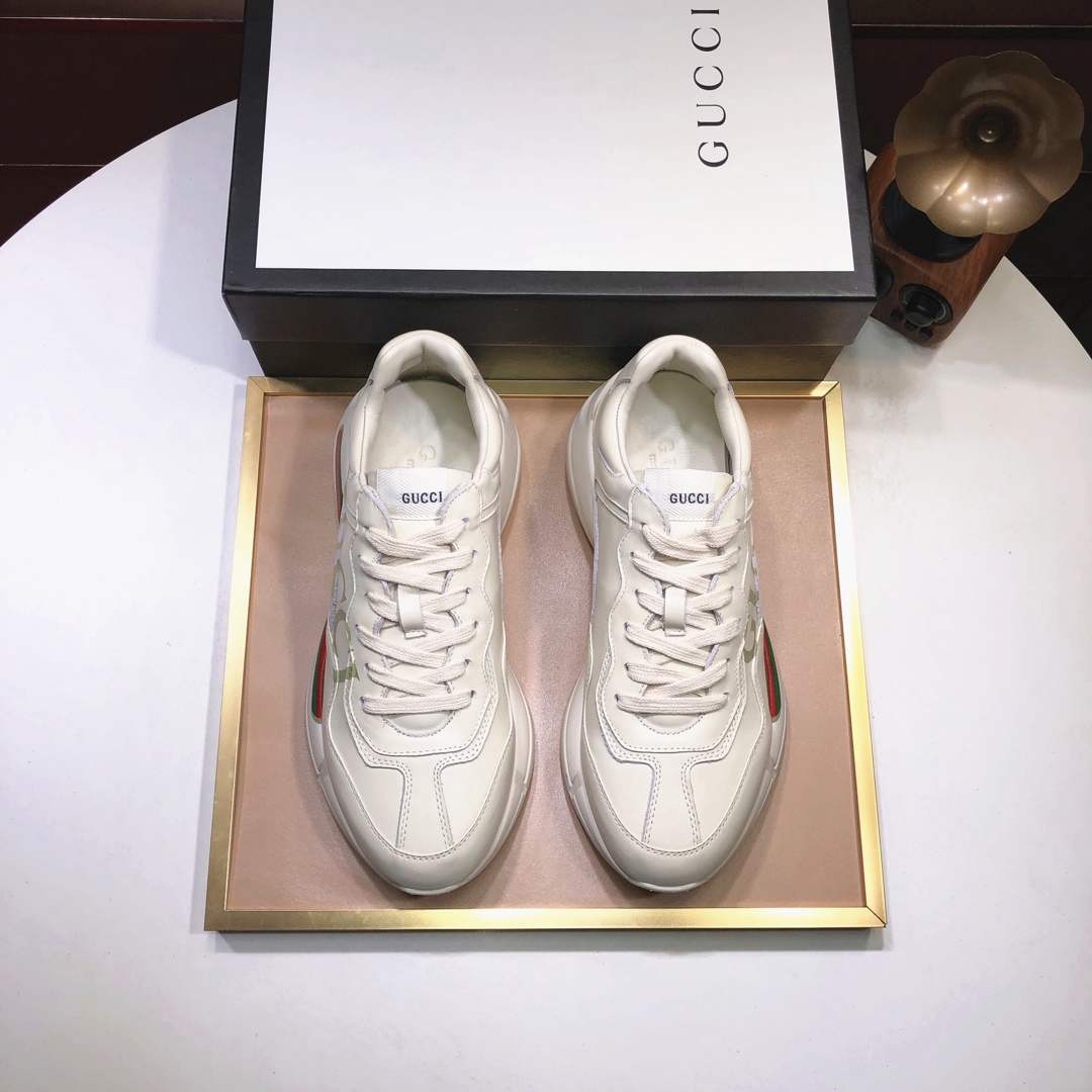 Gucci一比一男款經典綠紅條運動鞋 奶油白復古GG厚底鞋|超A仿原單精品圖片 6 Gucci一比一男款經典綠紅條運動鞋 奶油白復古GG厚底鞋|歐美奢侈品精品推薦