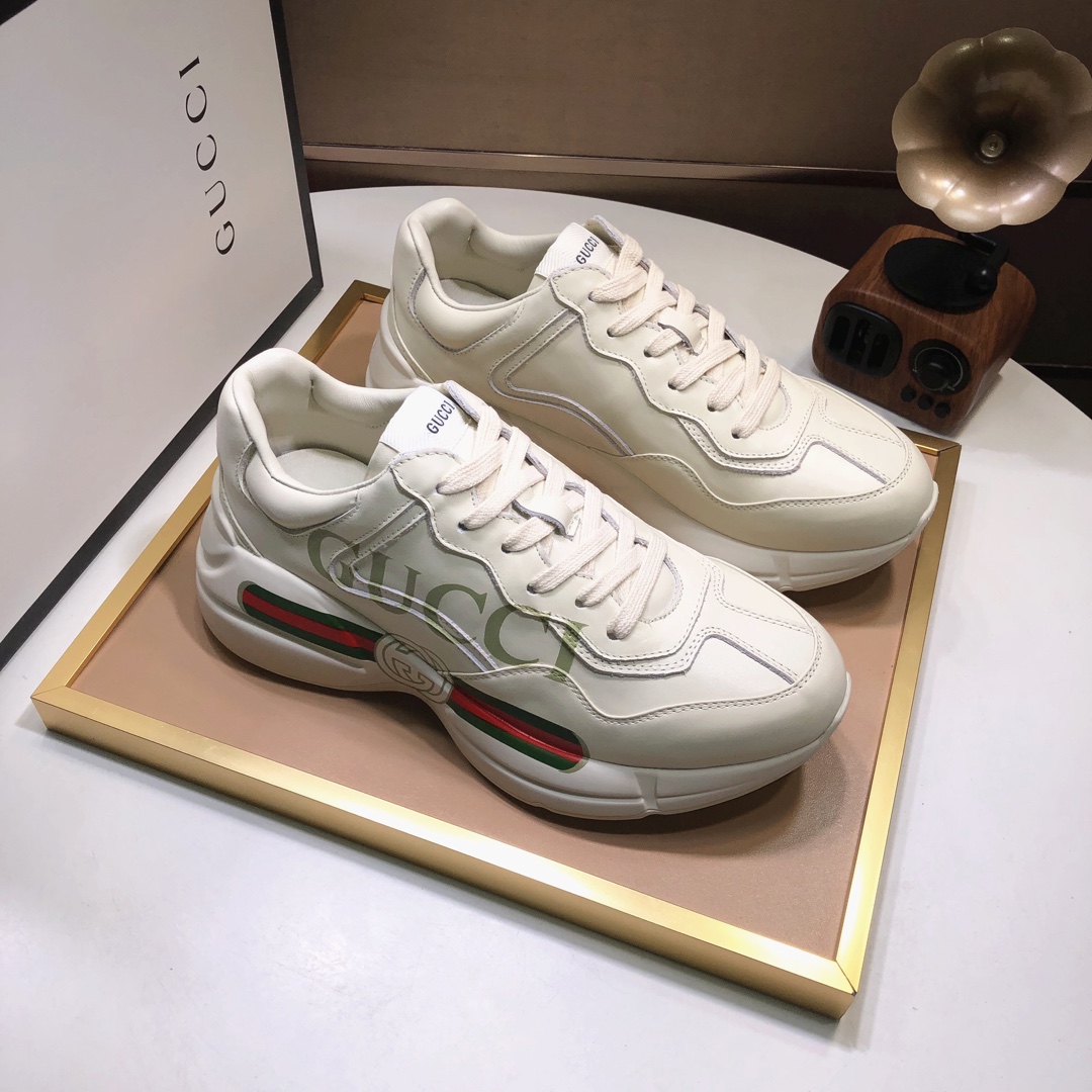 Gucci一比一男款經典綠紅條運動鞋 奶油白復古GG厚底鞋|超A仿原單精品圖片 12 Gucci一比一男款經典綠紅條運動鞋 奶油白復古GG厚底鞋|歐美奢侈品精品推薦