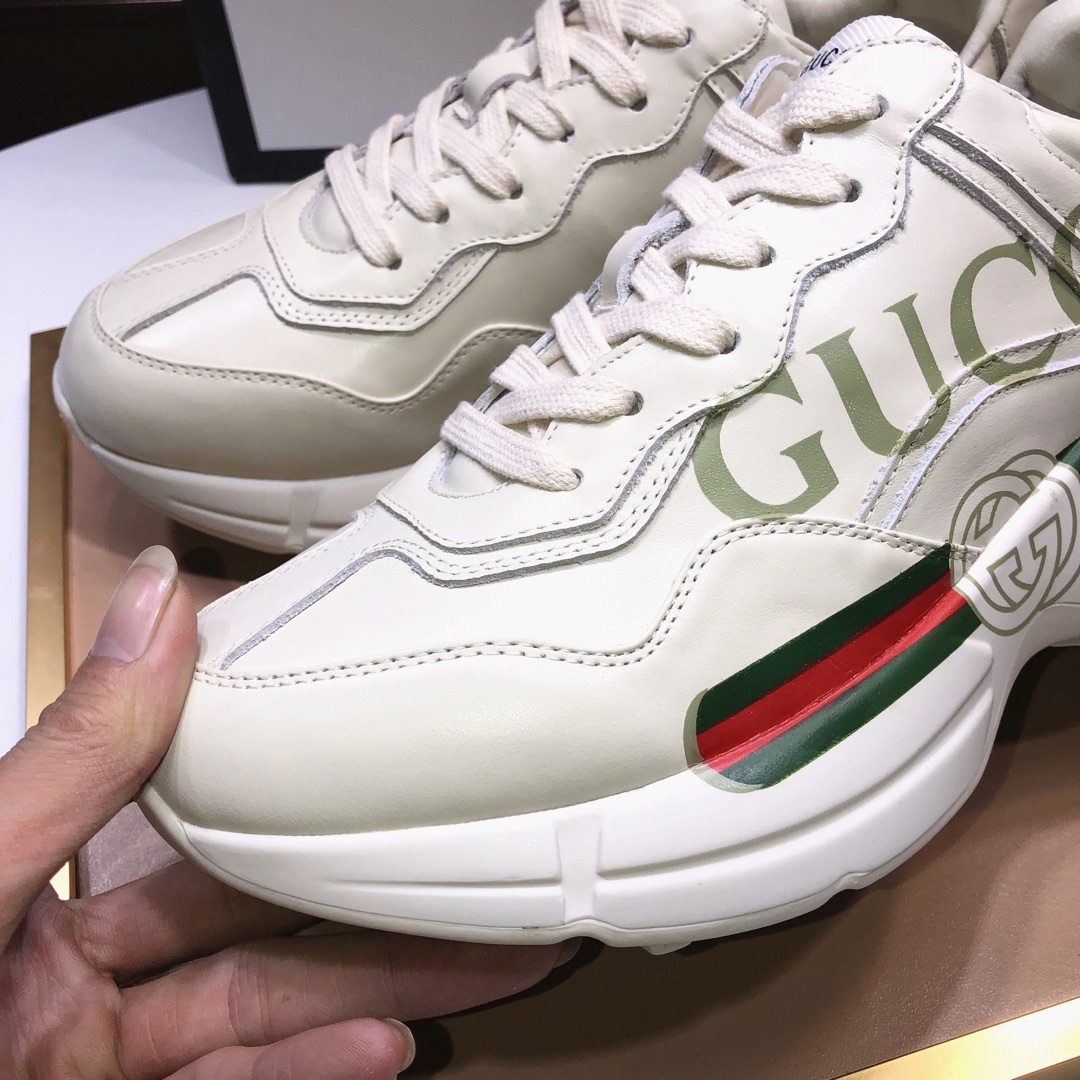 Gucci一比一男款經典綠紅條運動鞋 奶油白復古GG厚底鞋|超A仿原單精品圖片 8 Gucci一比一男款經典綠紅條運動鞋 奶油白復古GG厚底鞋|歐美奢侈品精品推薦