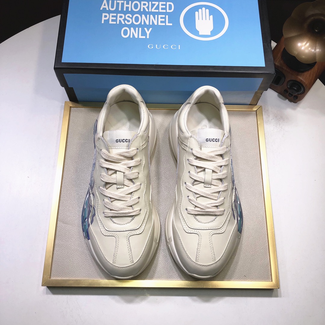 Gucci A貨男鞋 海浪插畫印花奶油底款 街頭藝術潮感設計|超A仿原單精品圖片 6 Gucci A貨男鞋 海浪插畫印花奶油底款 街頭藝術潮感設計|歐美奢侈品精品推薦