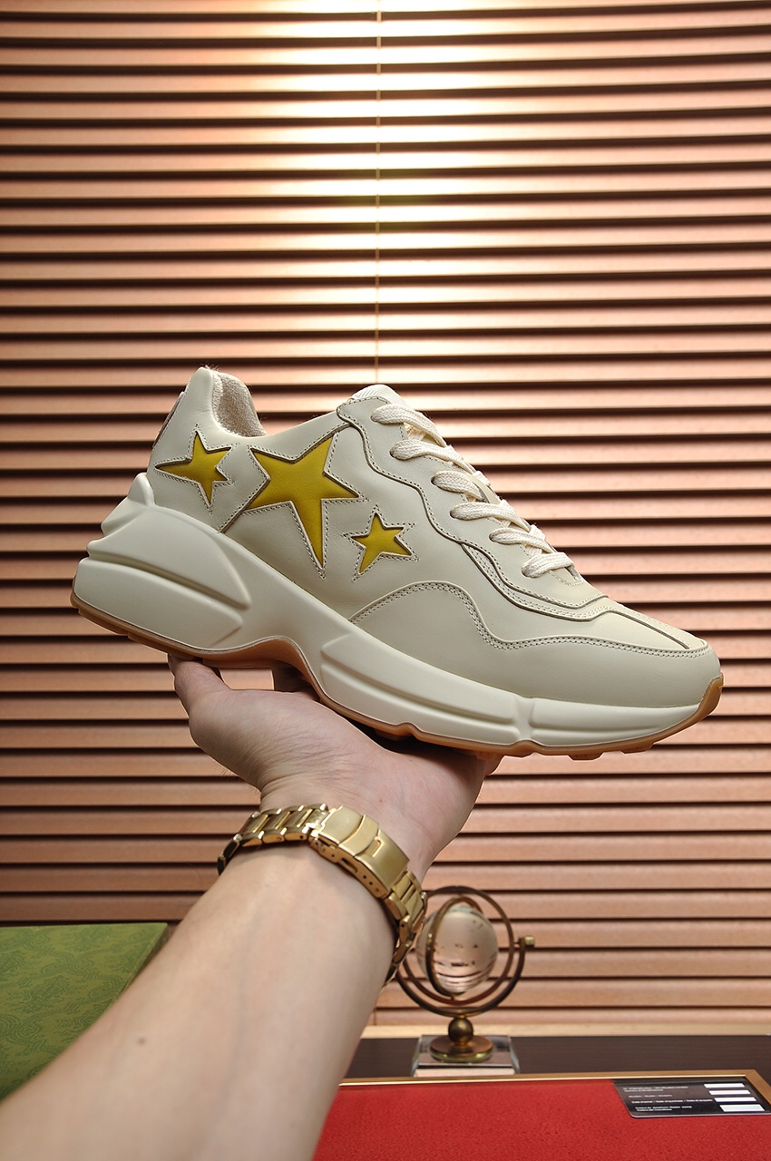 Gucci原單男鞋 黃星星立體拼接設計 奶油厚底潮感男款