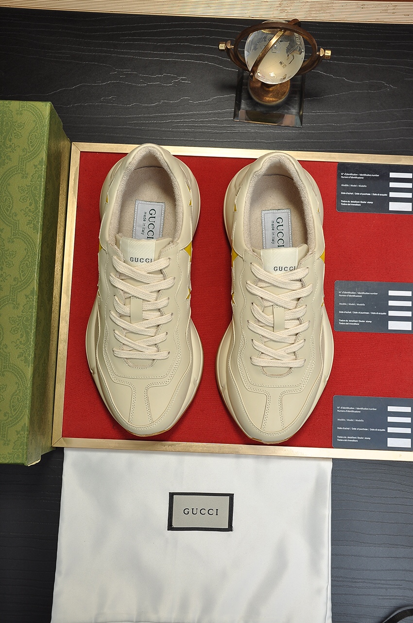 Gucci原單男鞋 黃星星立體拼接設計 奶油厚底潮感男款｜歐美奢侈品精品推薦