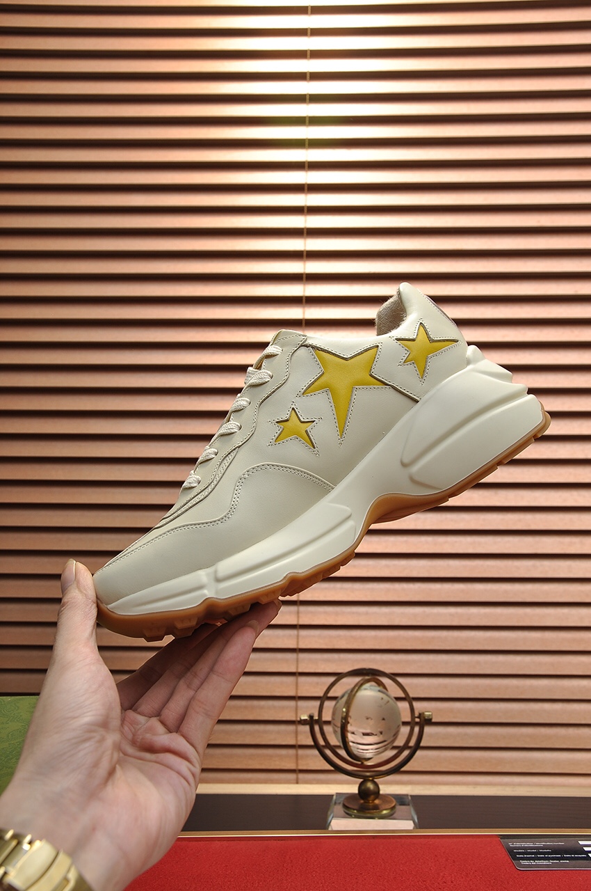 Gucci原單男鞋 黃星星立體拼接設計 奶油厚底潮感男款｜歐美奢侈品精品推薦