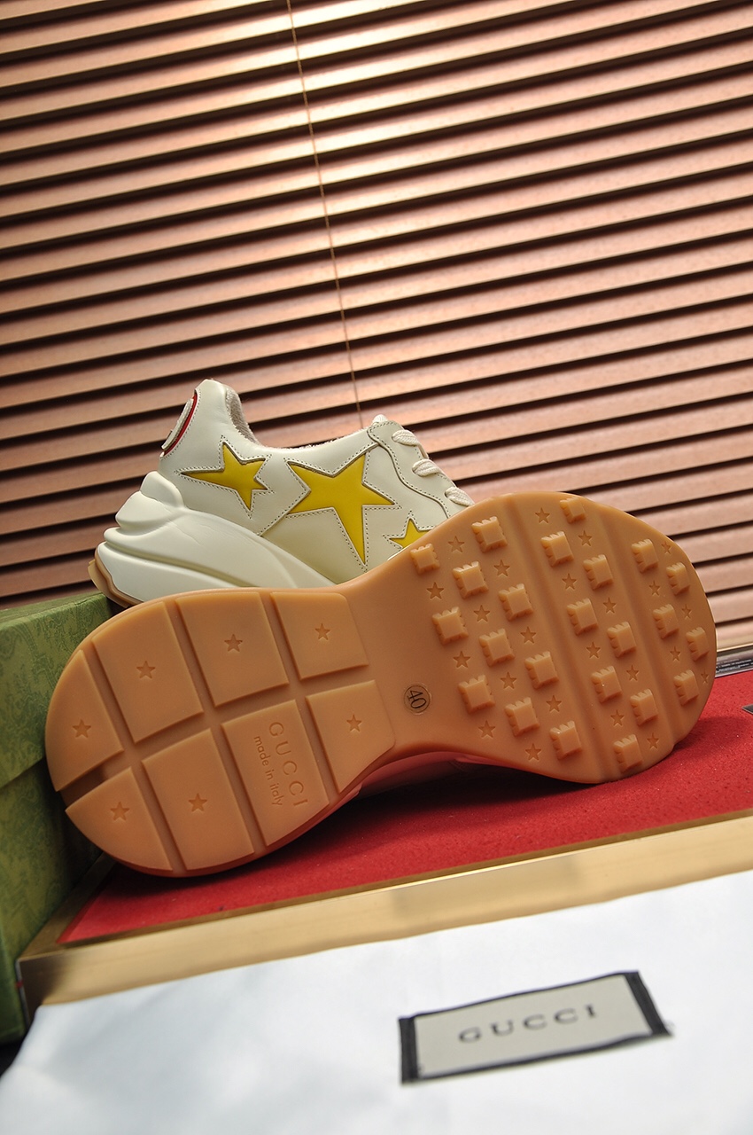 Gucci原單男鞋 黃星星立體拼接設計 奶油厚底潮感男款｜歐美奢侈品精品推薦