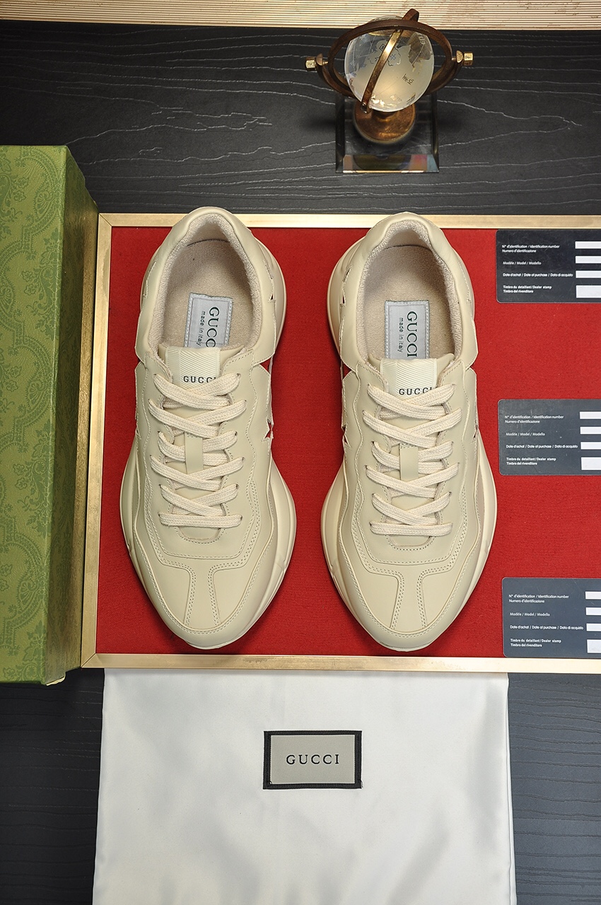 Gucci A貨男鞋 紅星星標誌潮流鞋 奶油白老爹鞋復刻款|超A仿原單精品圖片 14 Gucci A貨男鞋 紅星星標誌潮流鞋 奶油白老爹鞋復刻款|歐美奢侈品精品推薦