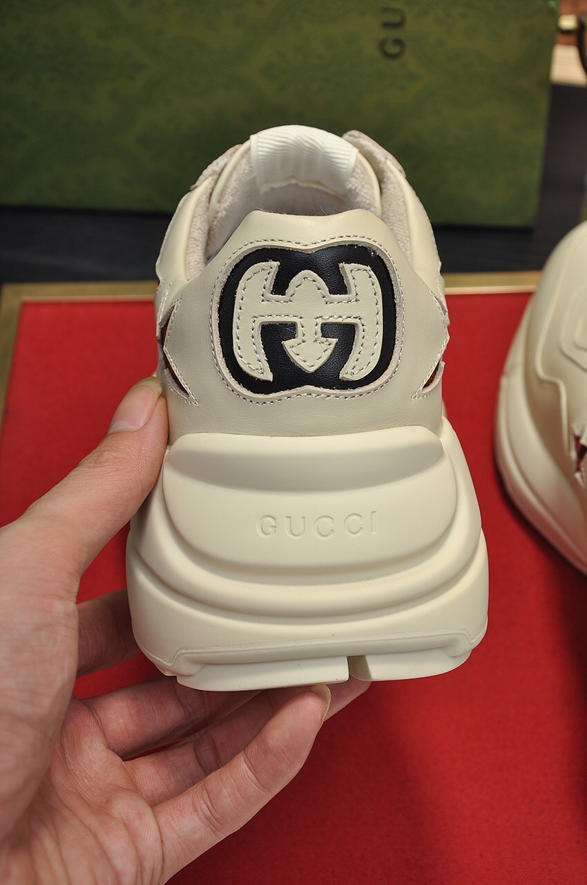 Gucci A貨男鞋 紅星星標誌潮流鞋 奶油白老爹鞋復刻款|超A仿原單精品圖片 7 Gucci A貨男鞋 紅星星標誌潮流鞋 奶油白老爹鞋復刻款|歐美奢侈品精品推薦