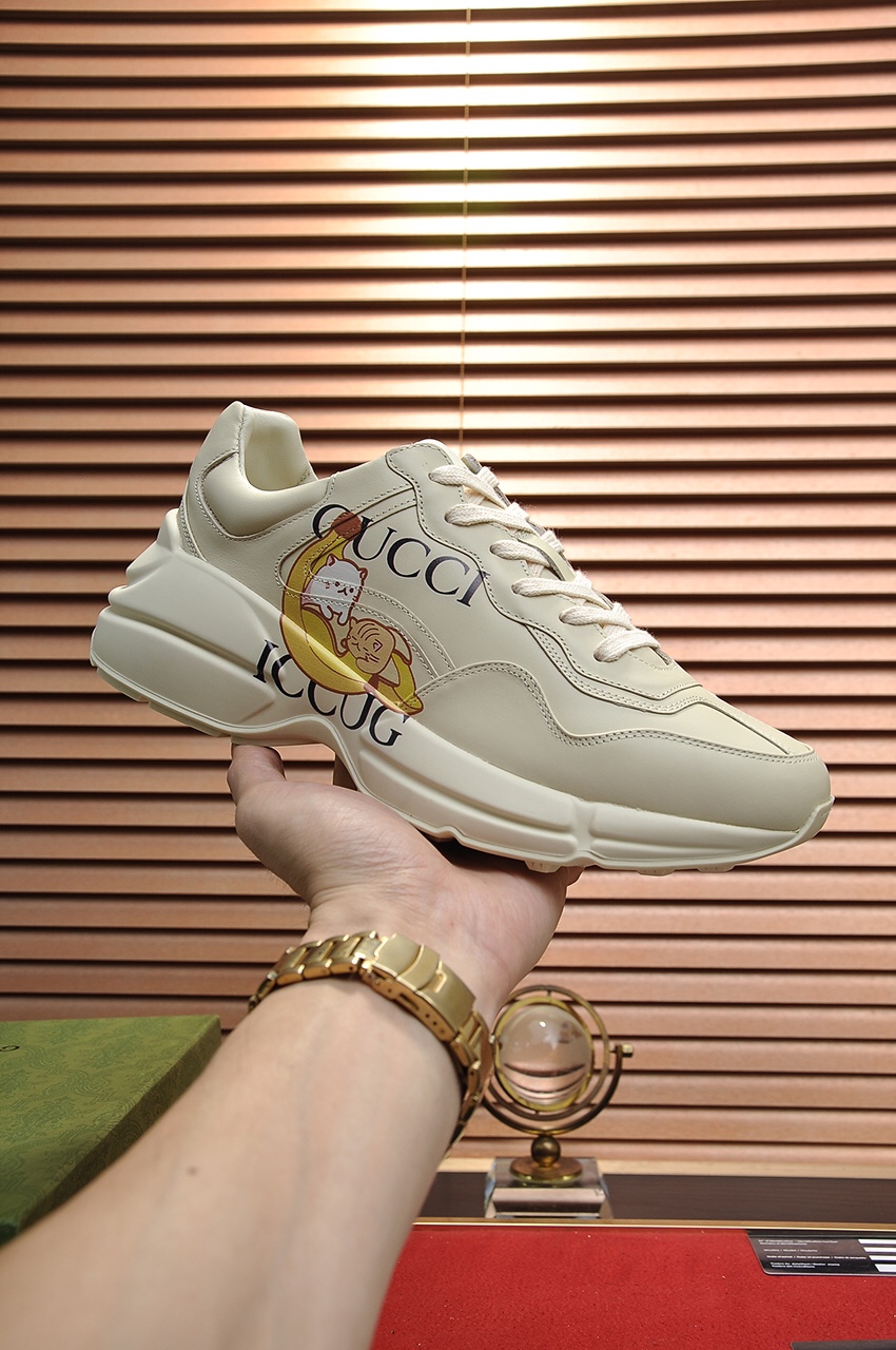 Gucci高仿男款 卡通印花ICCUC設計趣味老爹鞋 潮男限定｜歐美奢侈品精品推薦