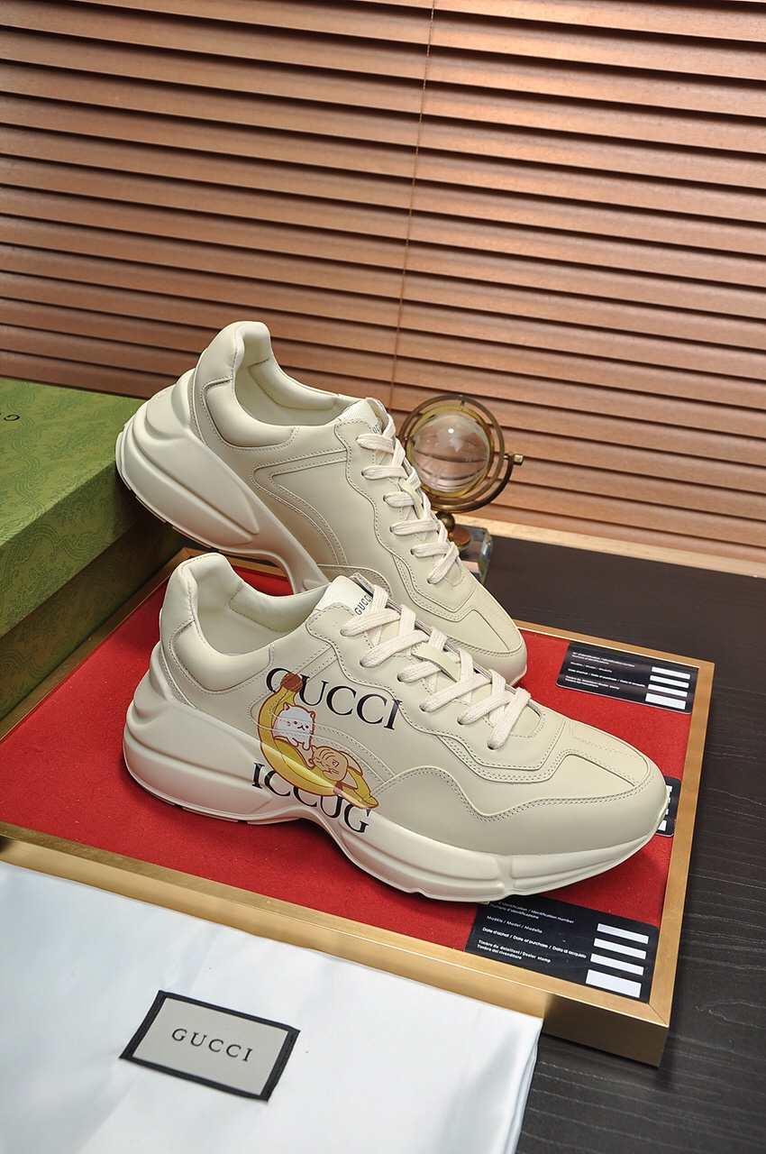 Gucci高仿男款 卡通印花ICCUC設計趣味老爹鞋 潮男限定