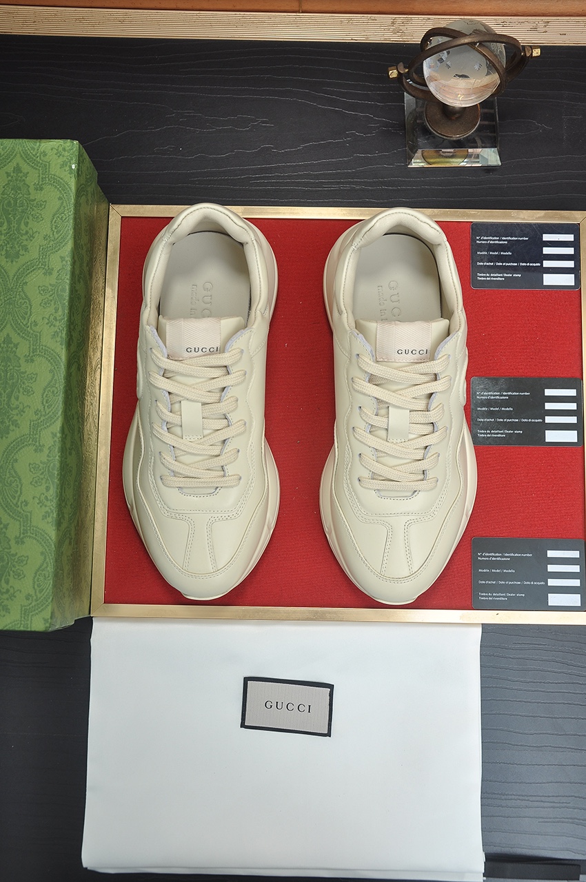 Gucci原單男鞋 奶白雙G浮雕老爹鞋 百搭高質感設計｜歐美奢侈品精品推薦