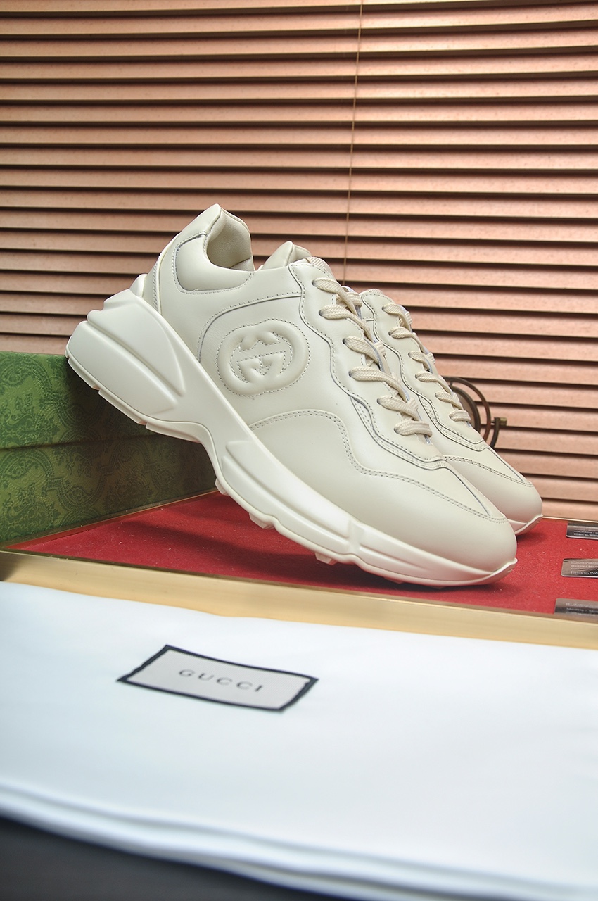 Gucci原單男鞋 奶白雙G浮雕老爹鞋 百搭高質感設計｜歐美奢侈品精品推薦