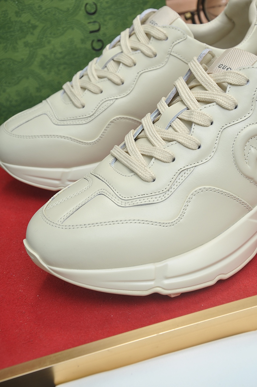 Gucci原單男鞋 奶白雙G浮雕老爹鞋 百搭高質感設計｜歐美奢侈品精品推薦