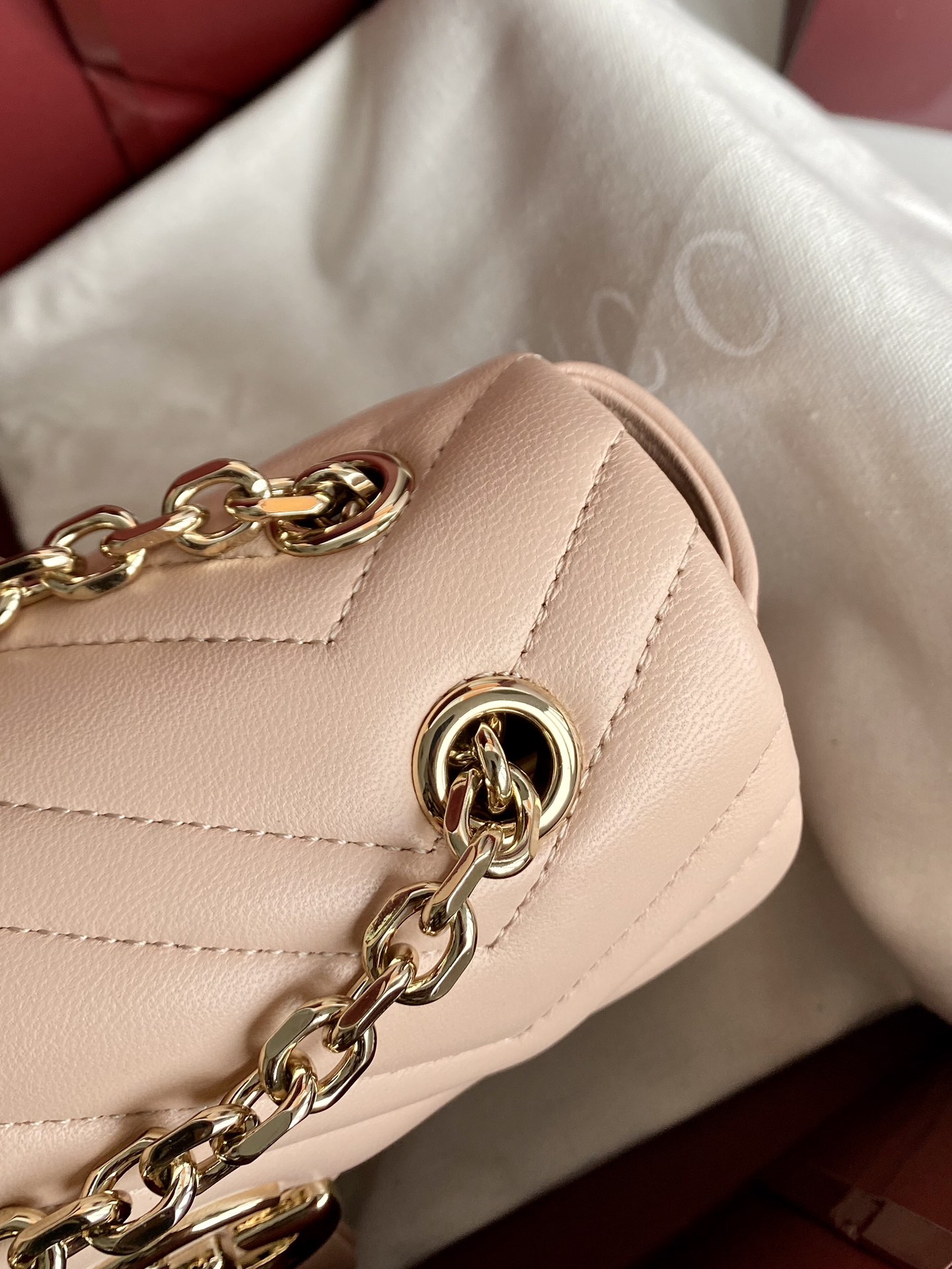 Gucci 一比一GG Marmont鏈條包 奶茶色迷你肩背包款｜歐美奢侈品精品推薦