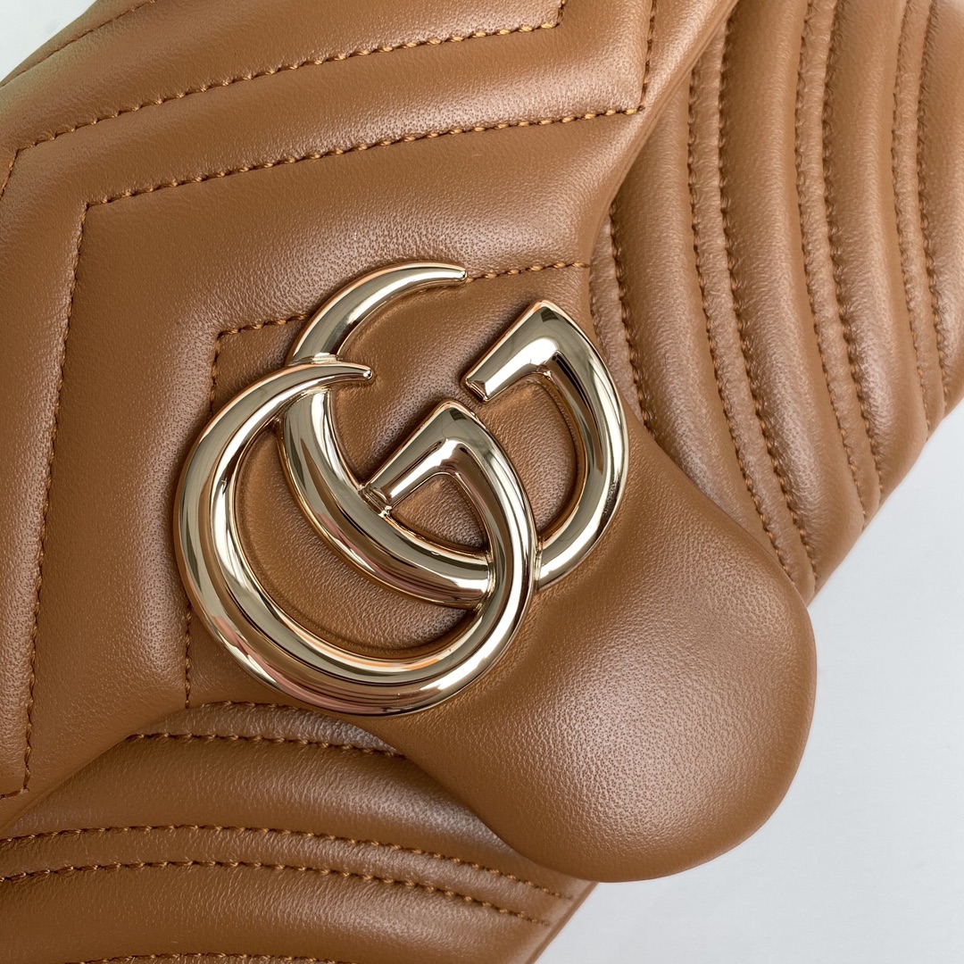 Gucci A貨GG Marmont焦糖色鏈條包 中型容量氣質款式｜歐美奢侈品精品推薦