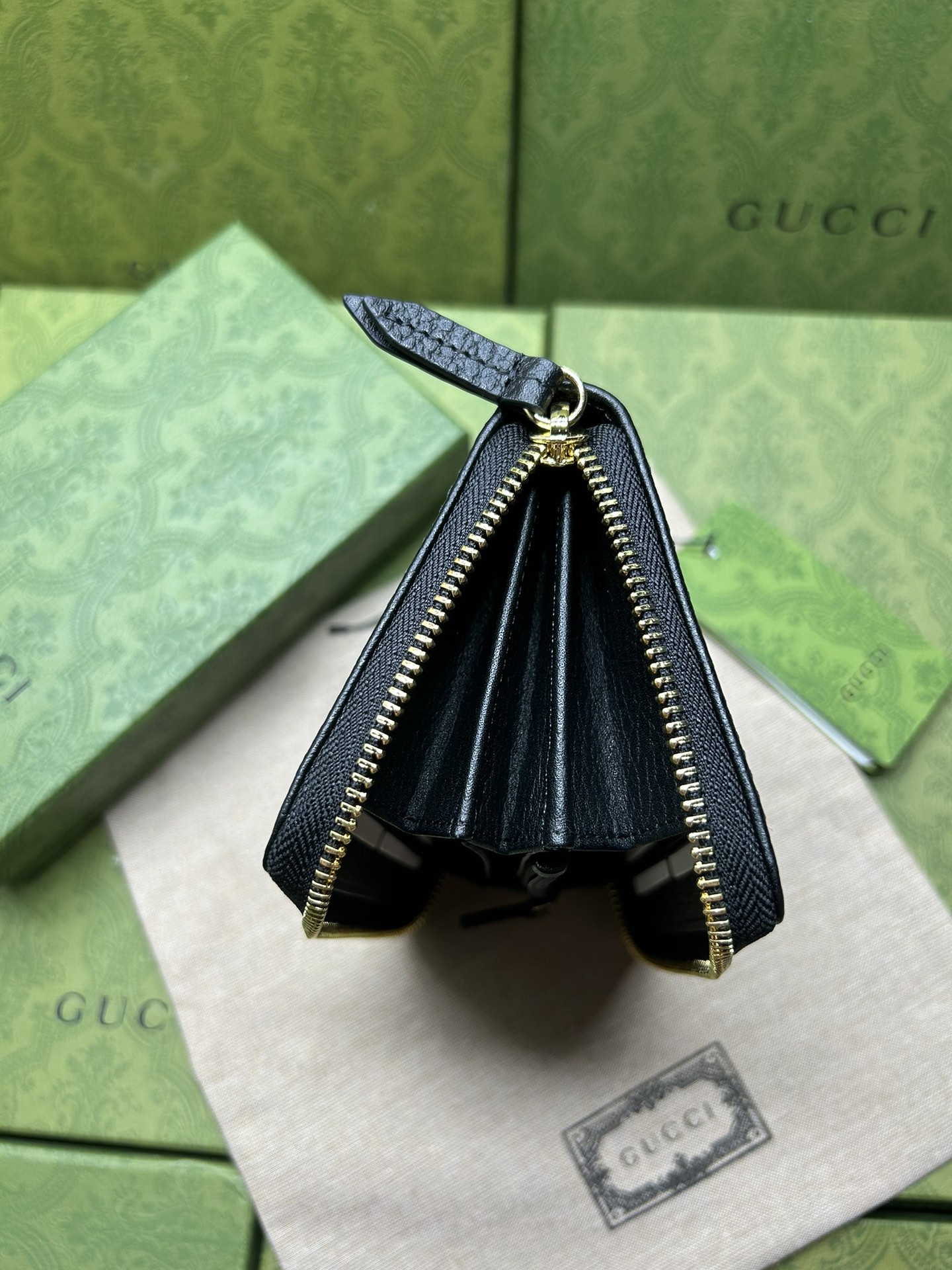 Gucci A貨GG Marmont全黑荔枝皮長夾 金屬雙G經典耐看款｜歐美奢侈品精品推薦