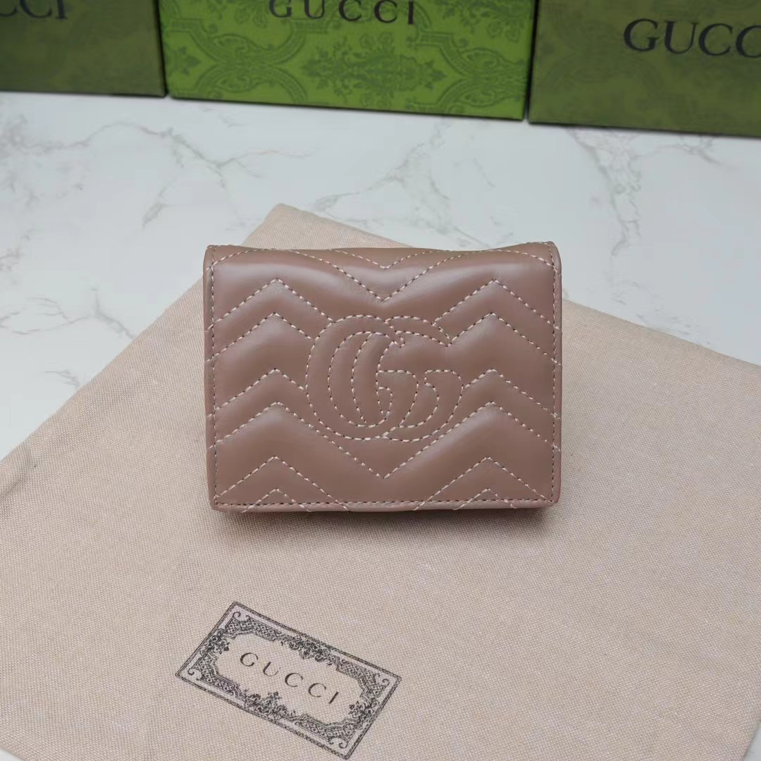 Gucci 高仿GG Marmont牛奶糖三折短夾 輕便氣質小錢包｜歐美奢侈品精品推薦