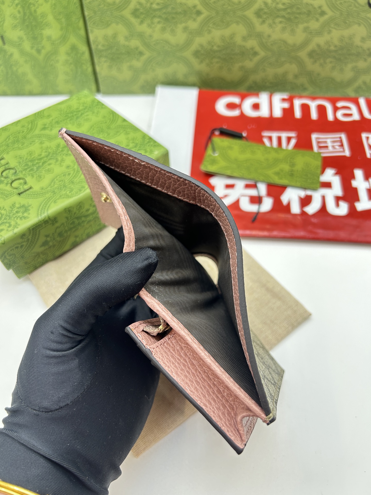 Gucci 一比一 GG Marmont粉紅拼接短夾 柔美雙G迷你錢包｜歐美奢侈品精品推薦