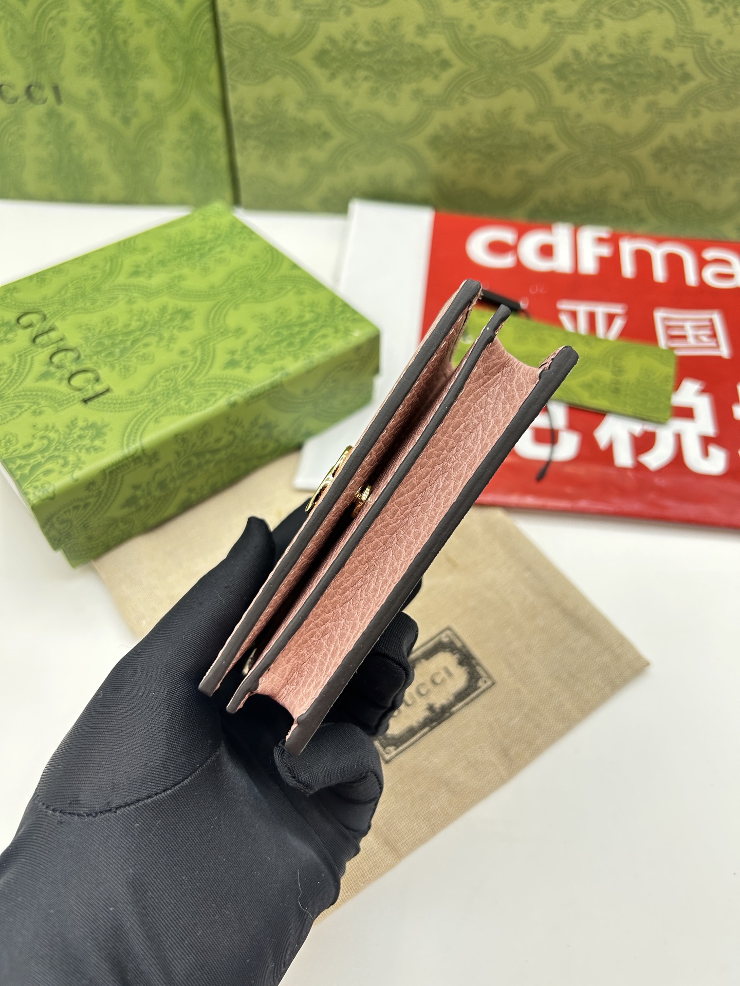 Gucci 一比一 GG Marmont粉紅拼接短夾 柔美雙G迷你錢包｜歐美奢侈品精品推薦